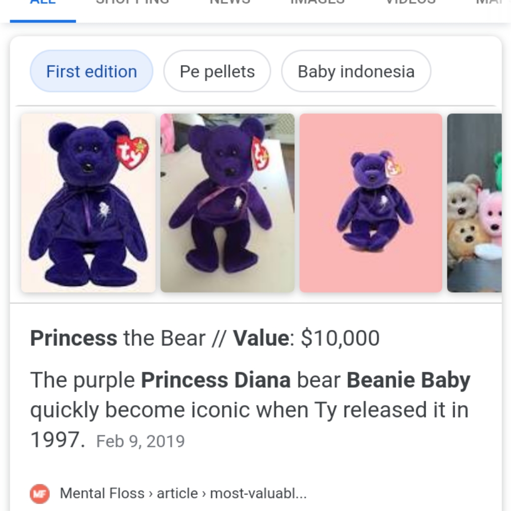 Rare Princess Diana Collectible Beany Baby